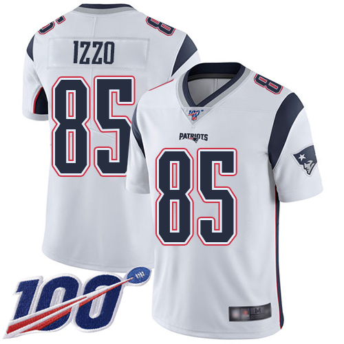 New England Patriots Football #85 Vapor Untouchable 100th Season Limited White Men Ryan Izzo Road NFL Jersey->new england patriots->NFL Jersey